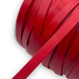 1 Metru Piele naturala lata 10x2mm - rosu