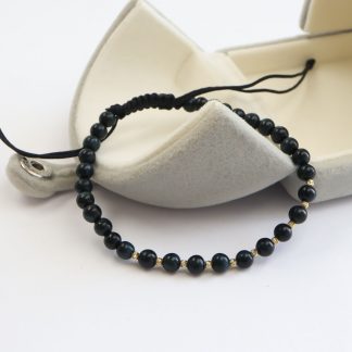 Brățara cu 10 bilute de 2 mm din aur 14K si Agate Cosmic Touch