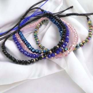 Bratara cu cristale si 5 bilute din aur 14k PROMO Summer Sale