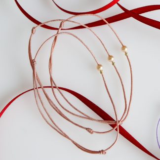 Bratara cu perla Preciosa 4mm si biluta 2mm din Aur 14k