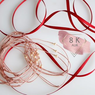 Bratara cu perla Preciosa 4mm si biluta 2mm din Aur 8k