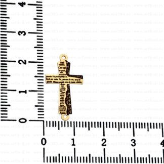 Link din aur 14k - pentru bratara - cruce Tatal nostru