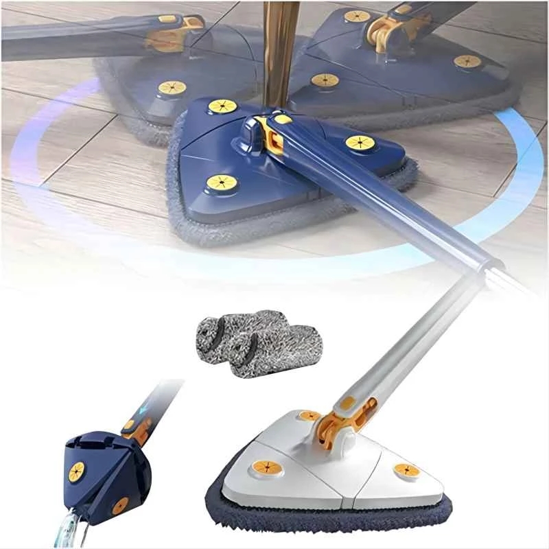 Mop cu cap triunghiular reglabil, rotire 360 grade, maner telescopic