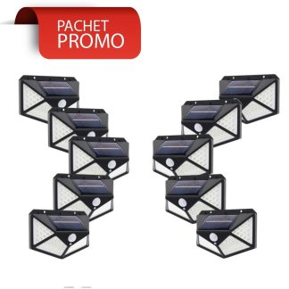 SET 10 LAMPI SOLARE 100 LED - 3 MOD ILUMINARE