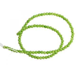 Sirag Cristale de sticla Crackle 4 mm ~ aprox 95 buc / sirag, culoare Lime