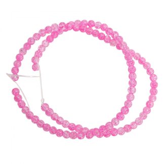 Sirag Cristale de sticla Crackle 4 mm ~ aprox 95 buc / sirag, culoare Punch