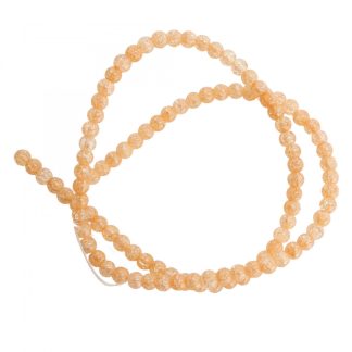 Sirag Cristale de sticla Crackle 4 mm ~ aprox 95 buc / sirag, culoare Marigold