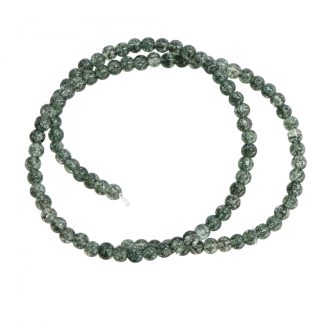 Sirag Cristale de sticla Crackle 4 mm ~ aprox 95 buc / sirag, culoare Graphite